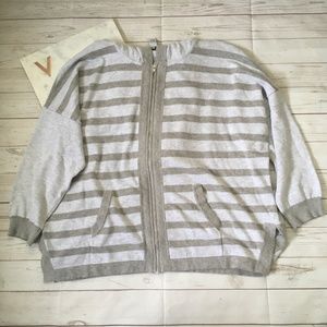 cotton by autumn cashmere l zipup sweater grey